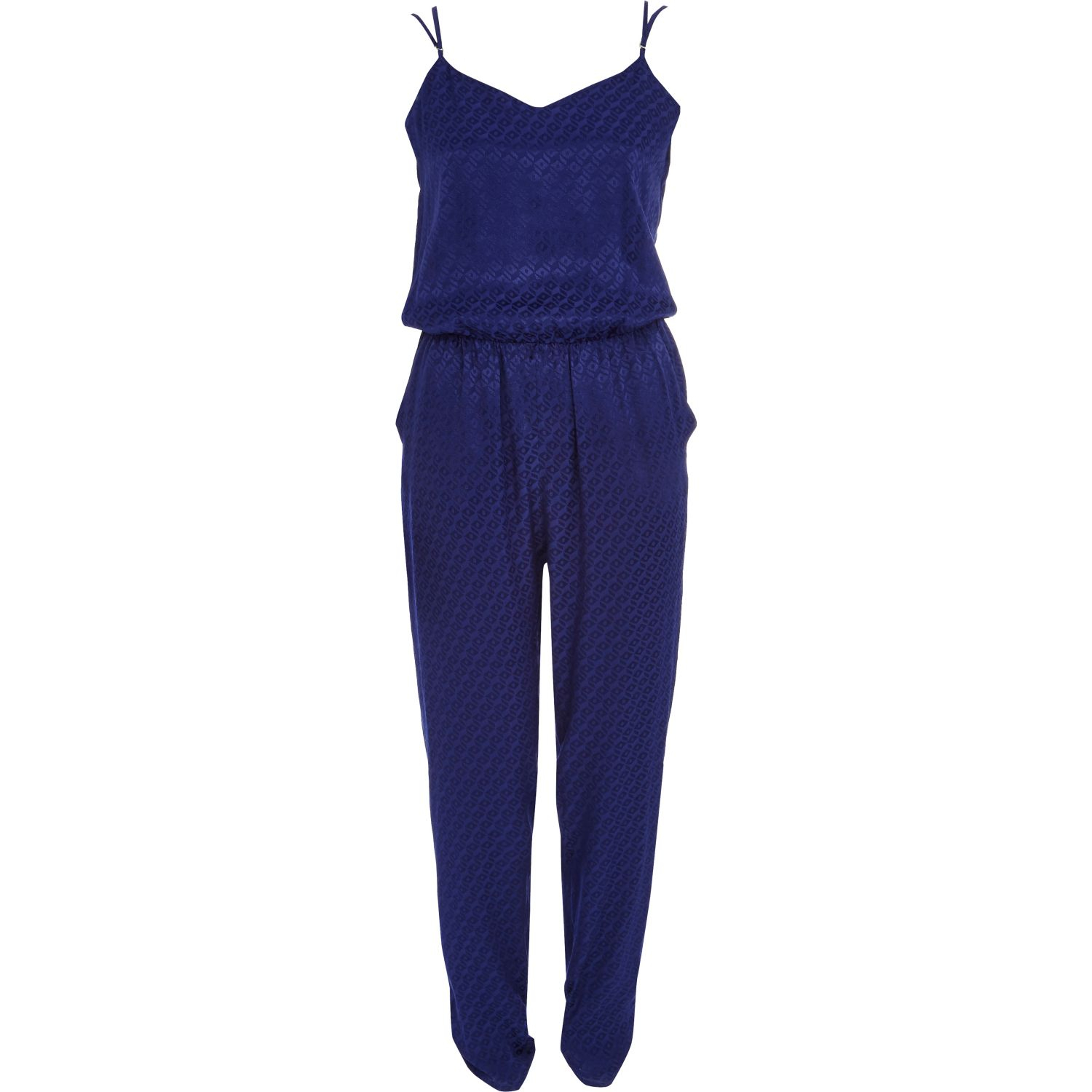 River island Blue Tile Jacquard Cami Jumpsuit in Blue Lyst