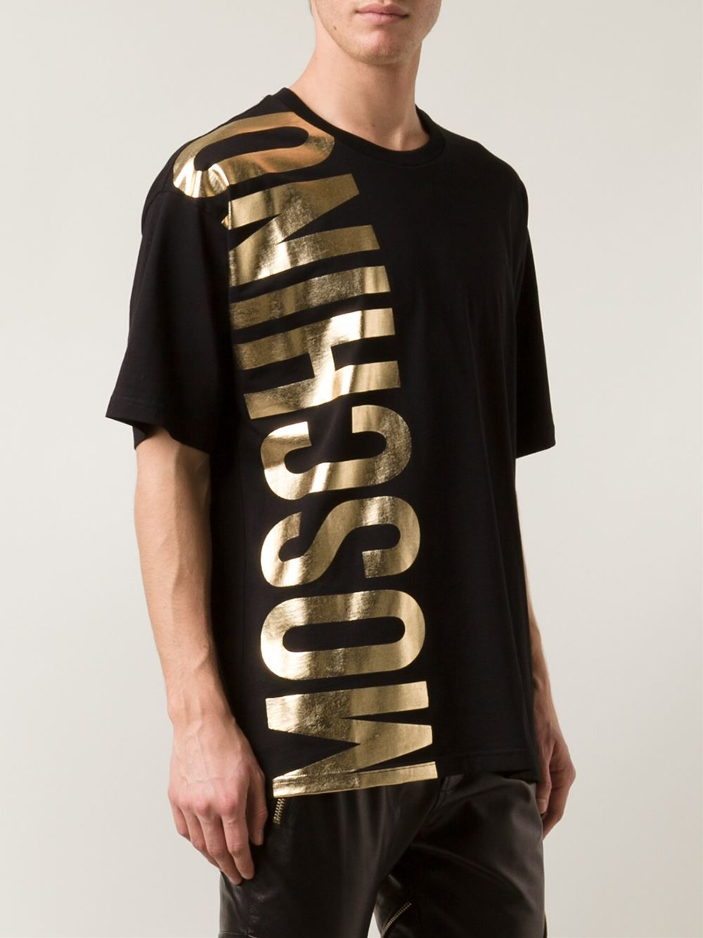 moschino t shirt black and gold