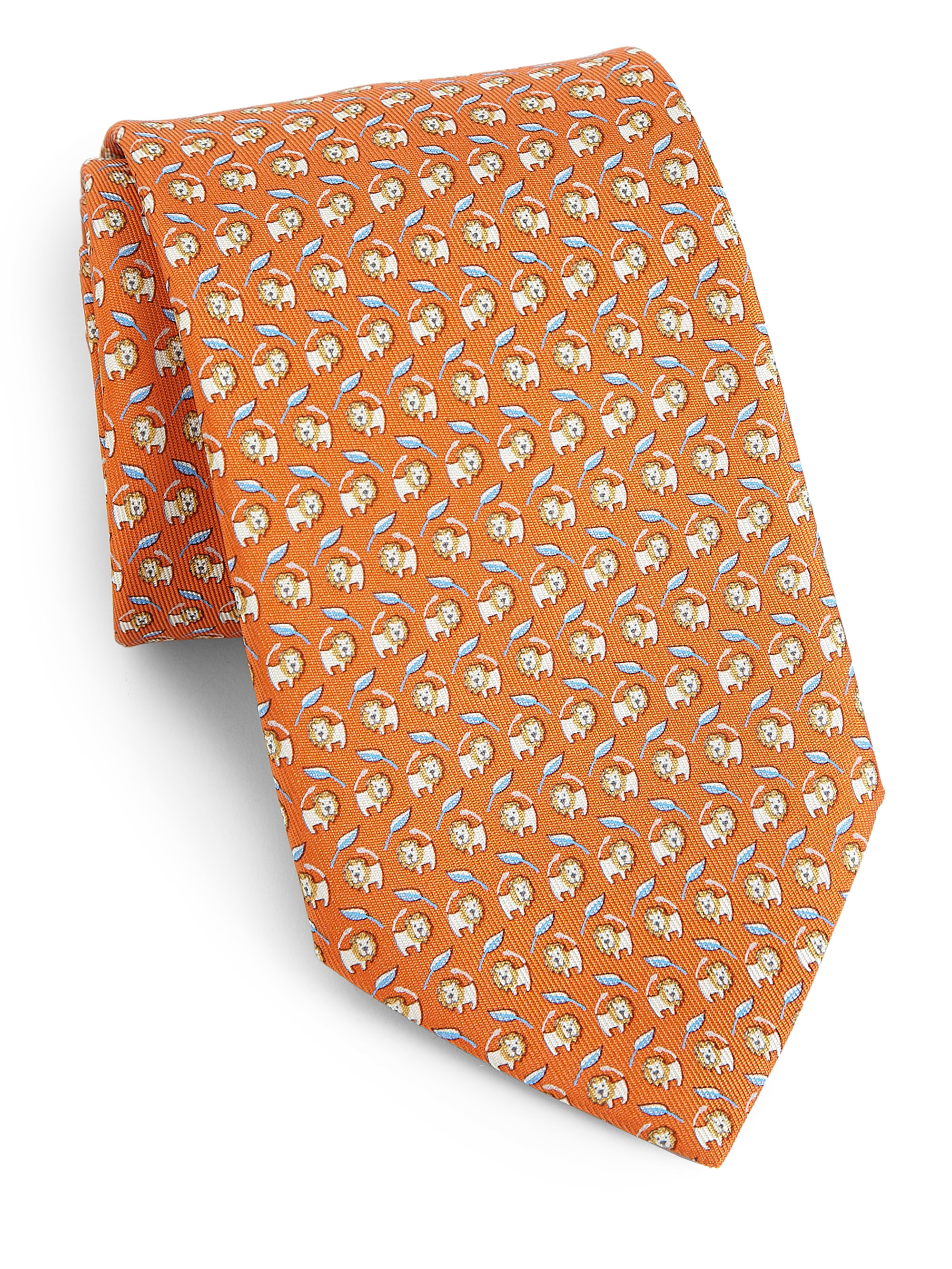 ferragamo lion tie