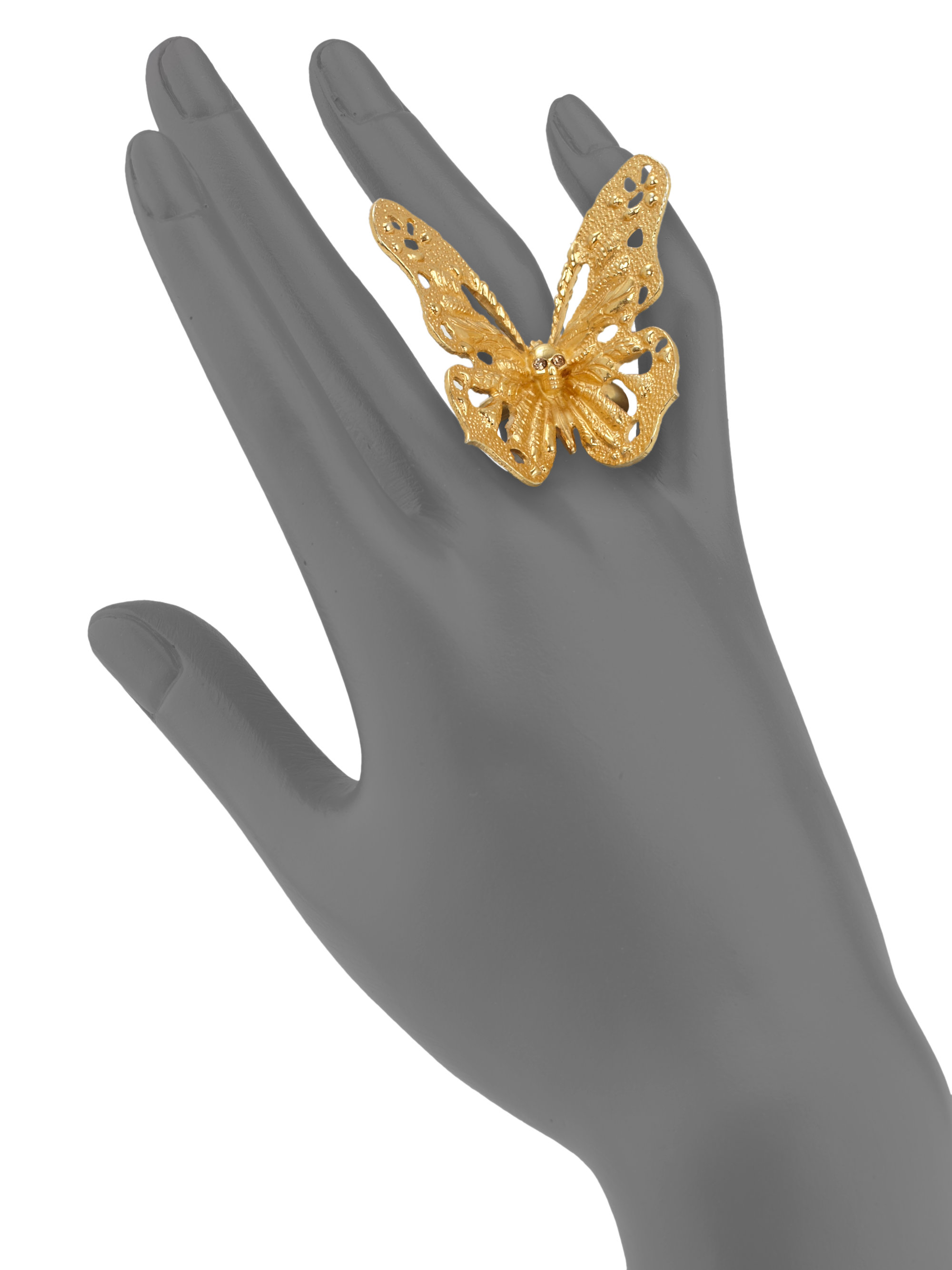 alexander mcqueen butterfly ring