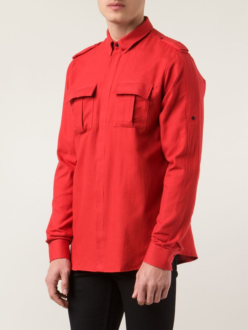 balmain military shirt