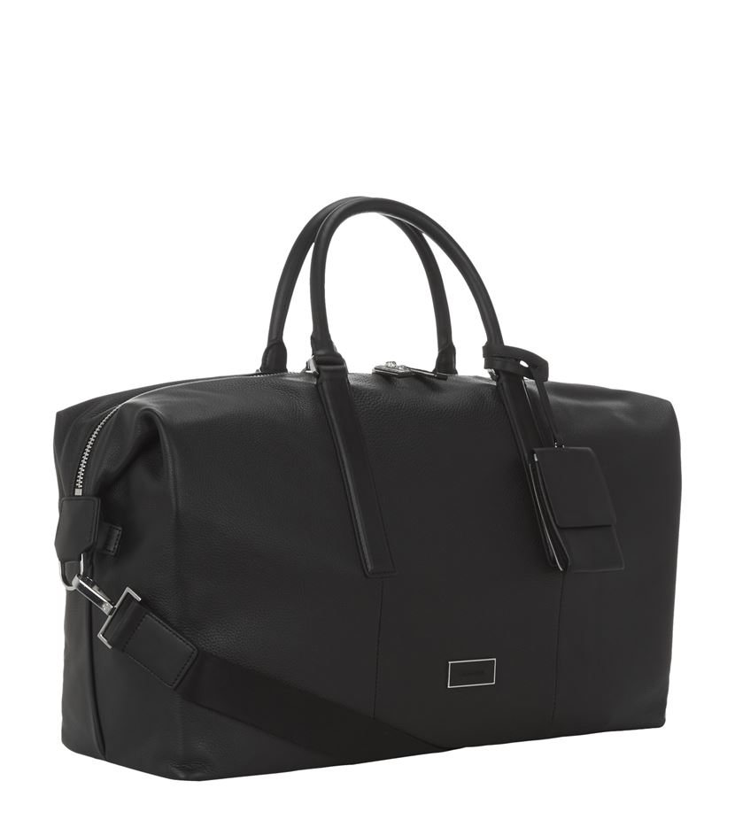 Calvin Klein Leather Weekender Bag in Black for Men | Lyst Canada