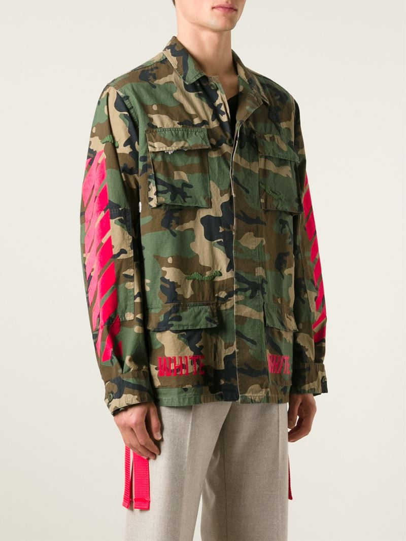 Off-White c/o Virgil Abloh Camouflage Sport Jacket in Green for Men | Lyst