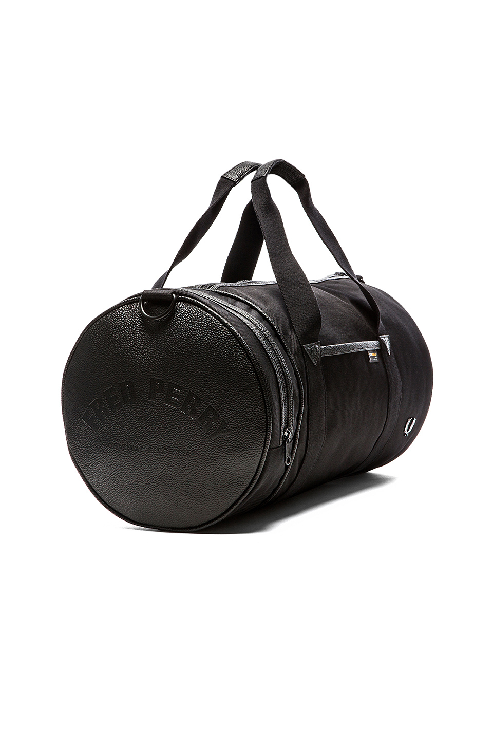 fred perry leather duffle bag