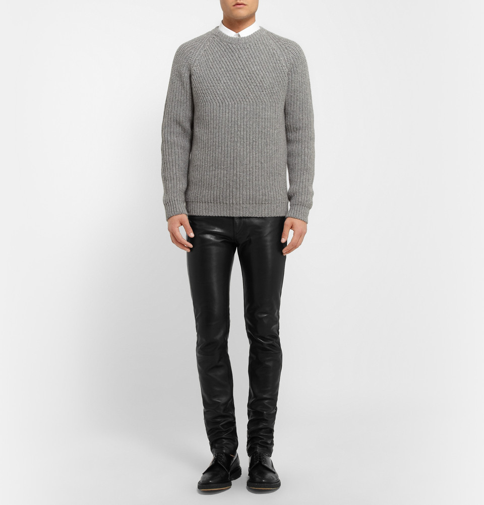 Acne Studios Depp Fly Leather Trousers 