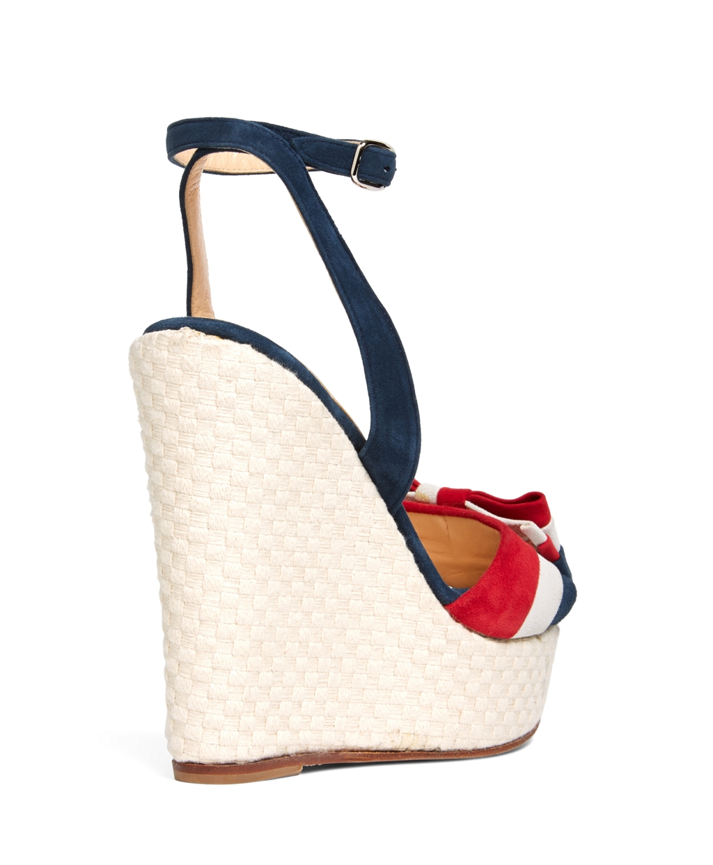 Red white and blue wedge sandals Clearance