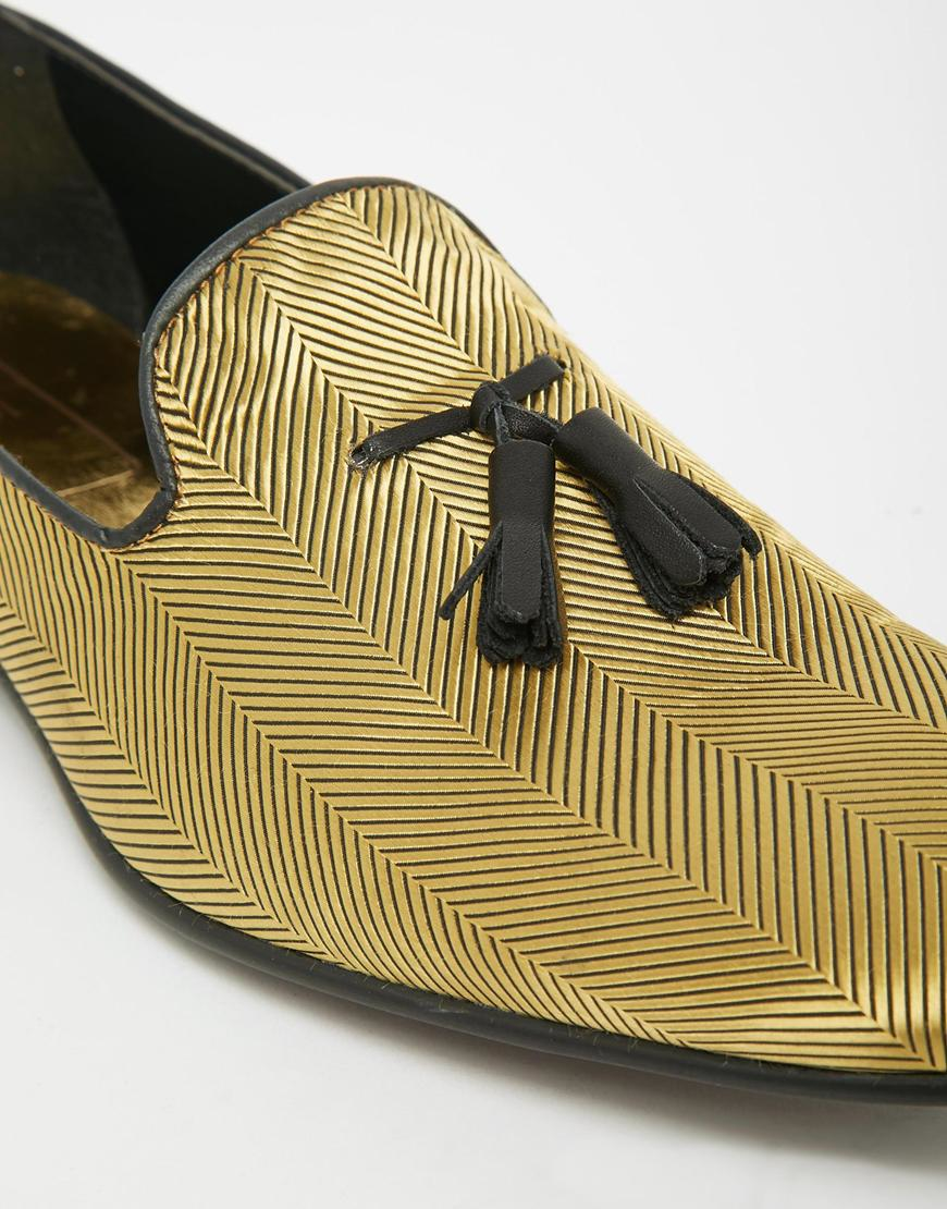 gold velvet loafers mens