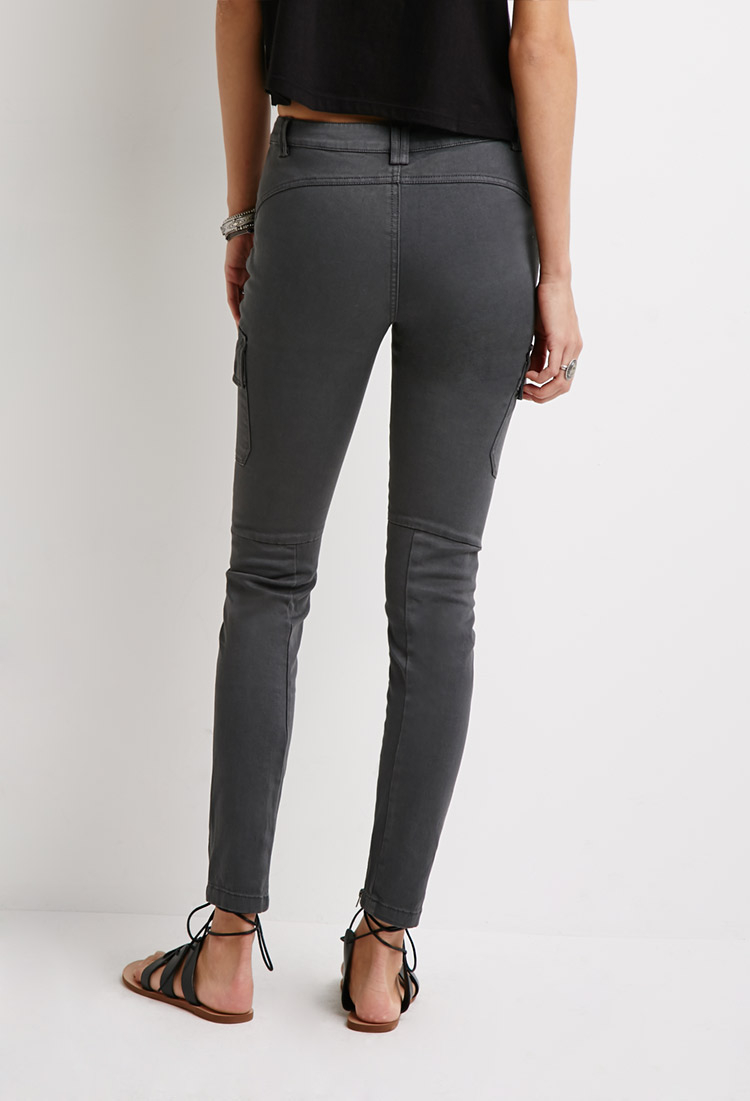 Forever 21 Zippered Cargo Pants in Gray Lyst