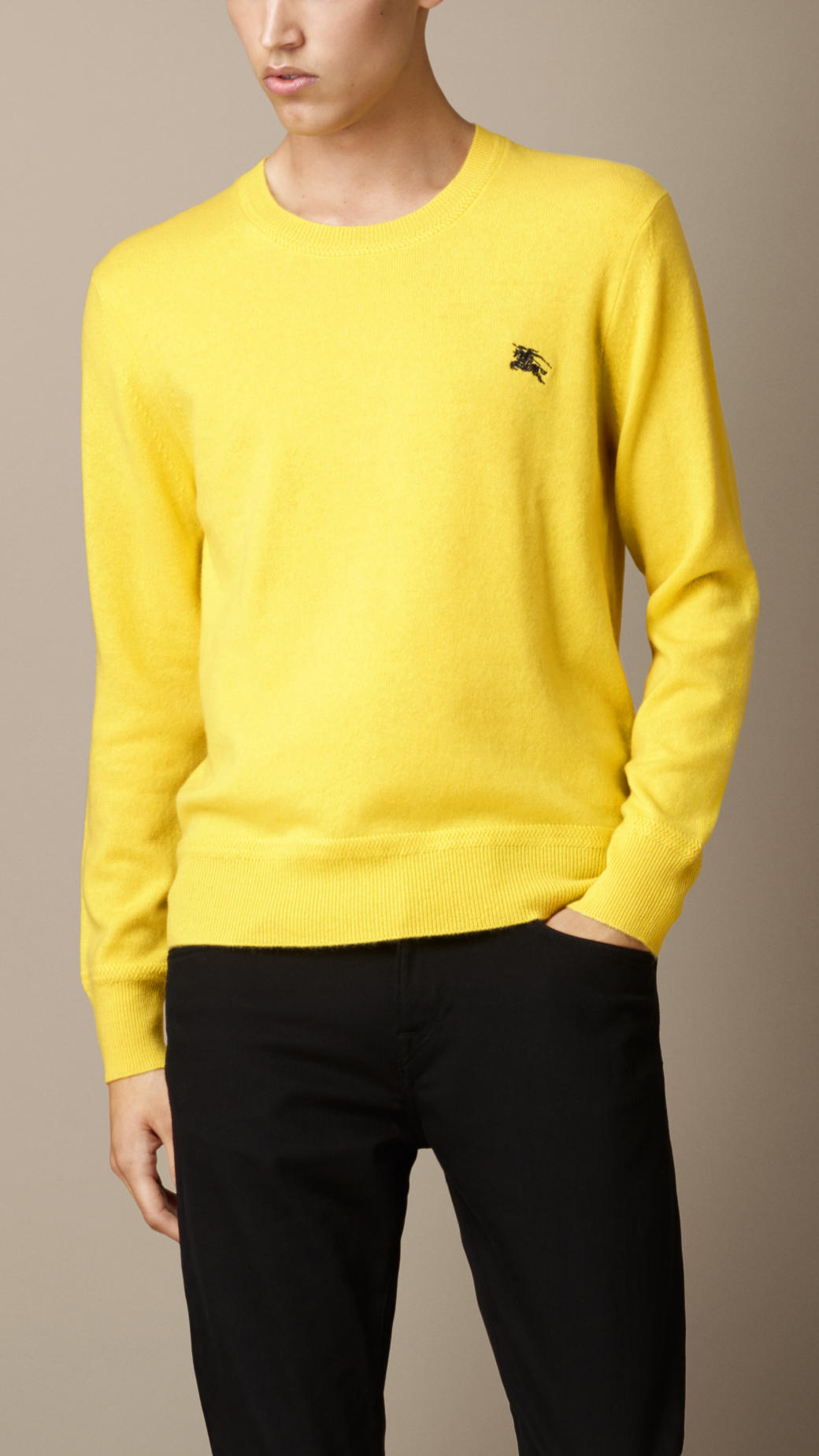 Cashmere Sweater in Yellow for Men - Lyst