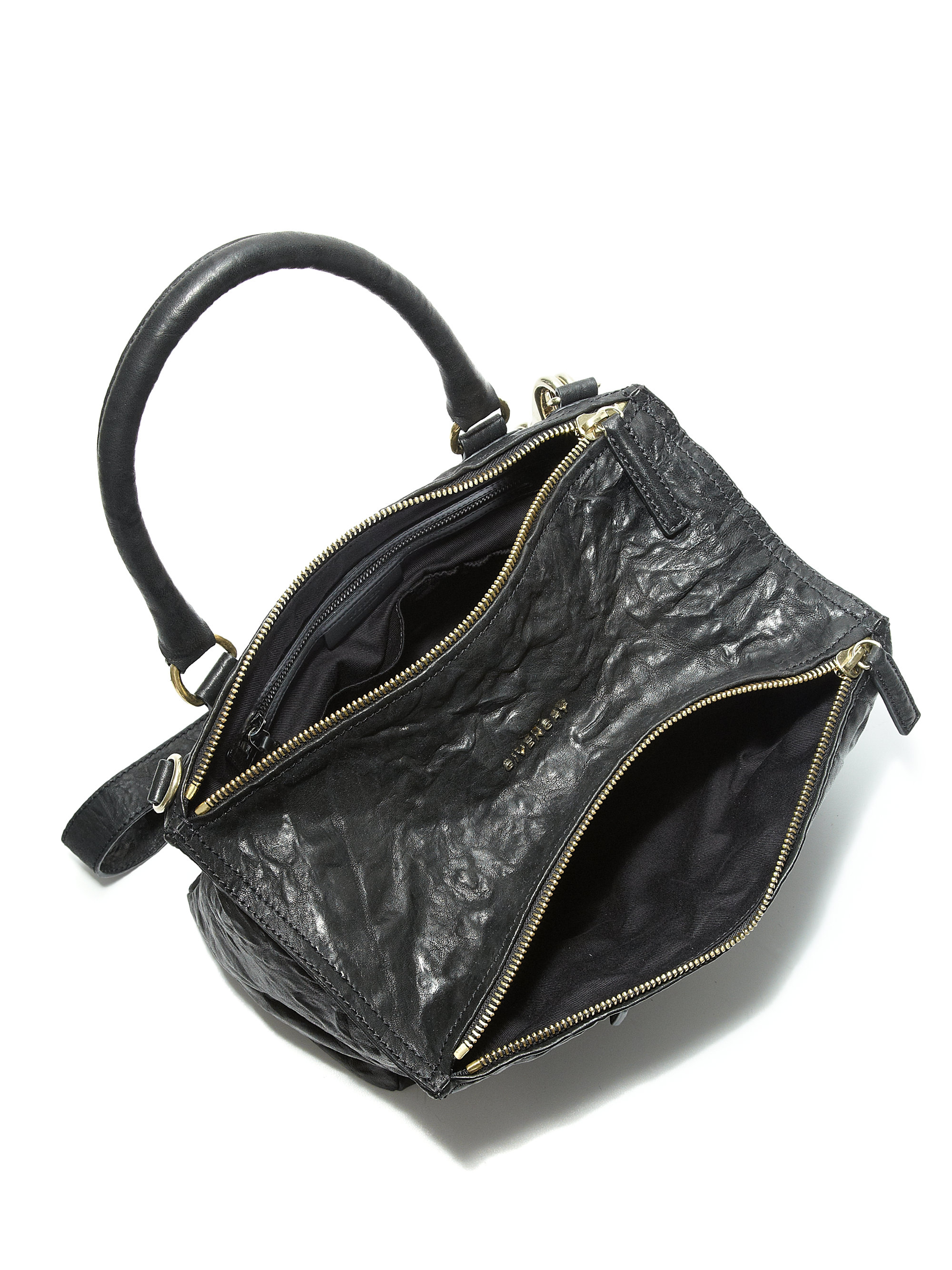 Givenchy Pandora Medium Wrinkled-Leather Shoulder Bag in Black | Lyst