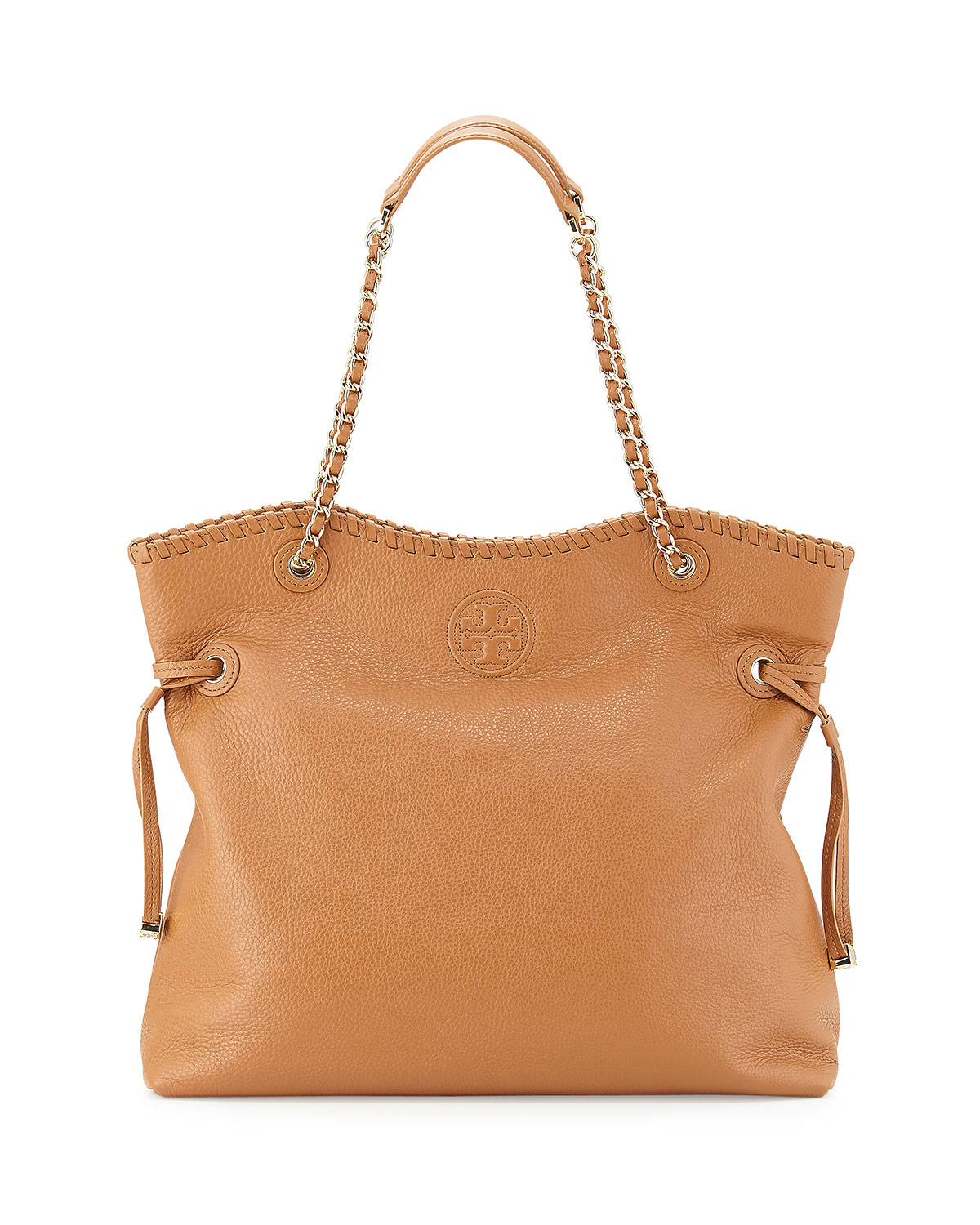 Tory Burch Marion Leather Book Bag in Brown - Lyst