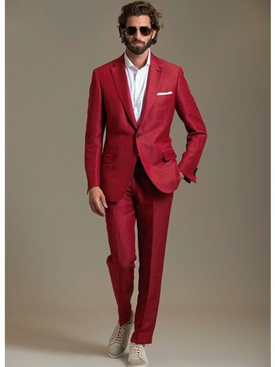 Brioni Linen and Silk Blend Slim Fit Suit in Red for Men | Lyst