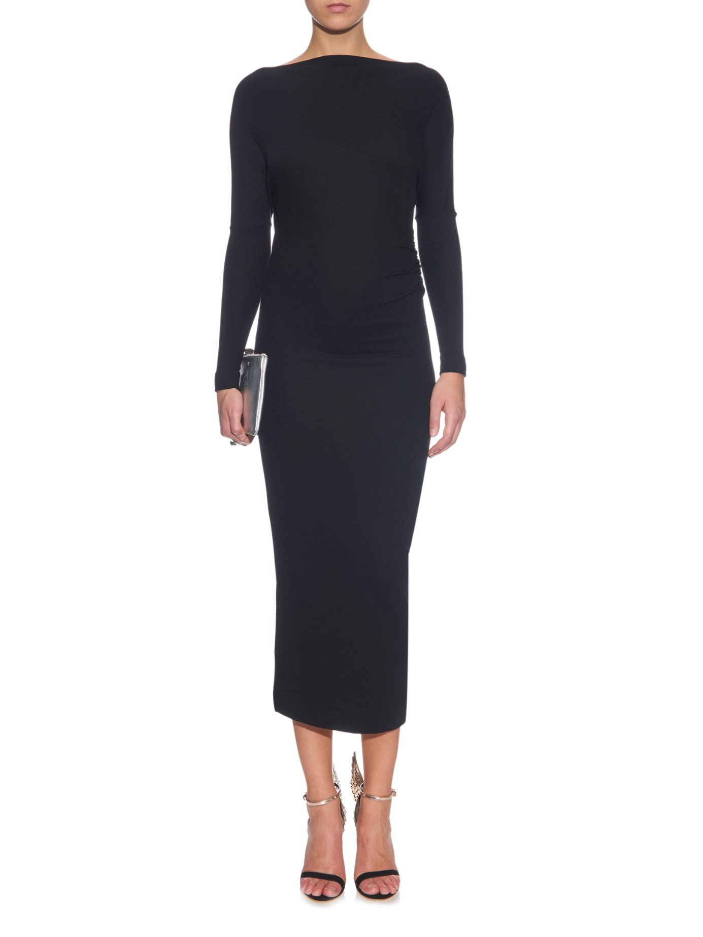 Lyst - Vivienne westwood anglomania Boat-Neck Jersey Midi Dress in Black