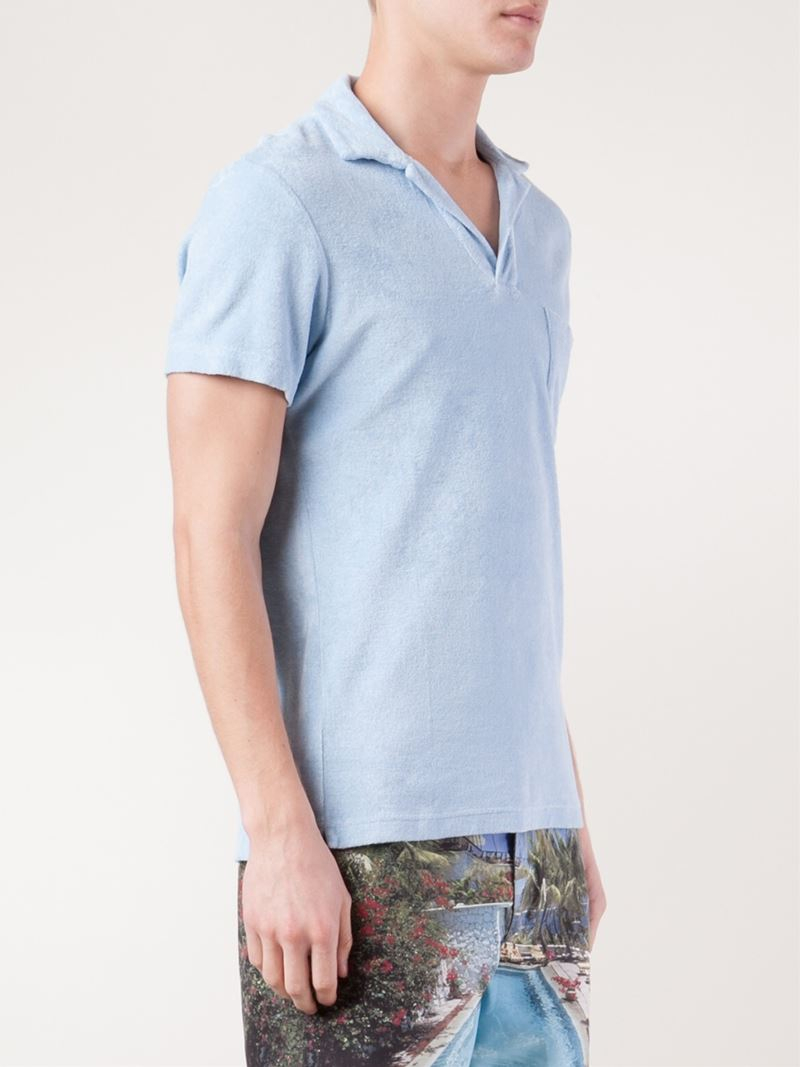 Orlebar Brown Terry Cloth Polo Shirt in Blue for Men Lyst