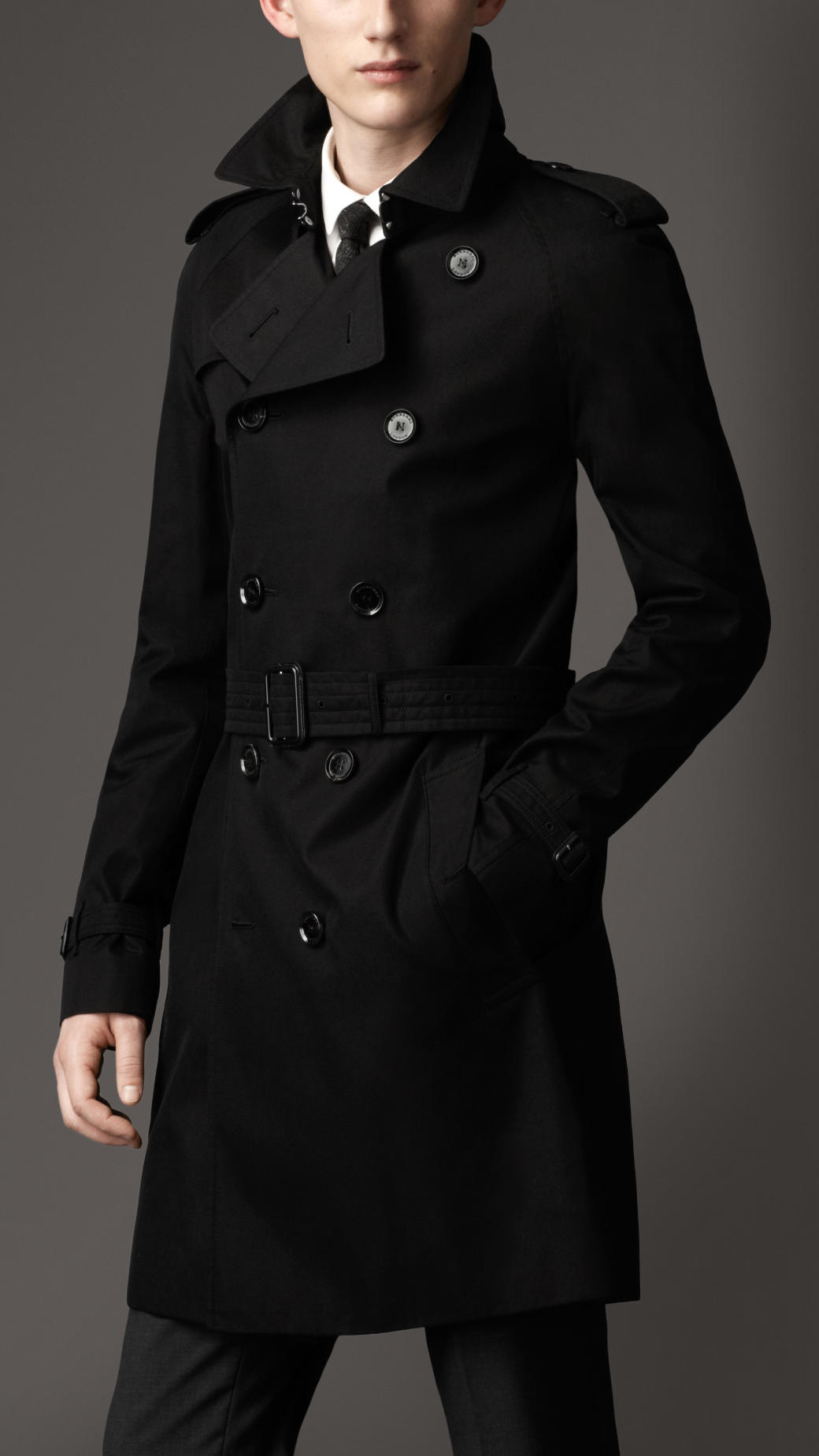 Burberry Cotton Raglan Trench in Black for | Lyst