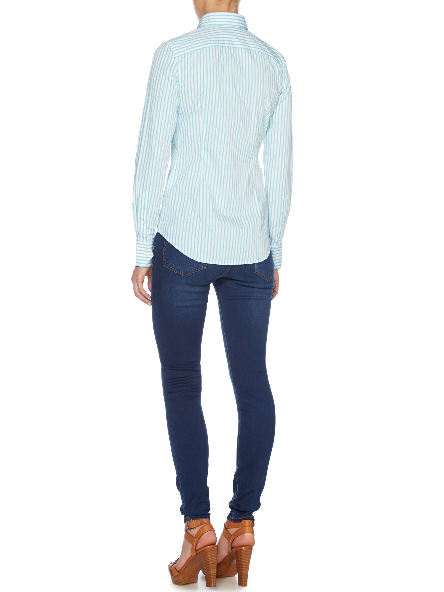 ralph lauren blue striped shirt ladies