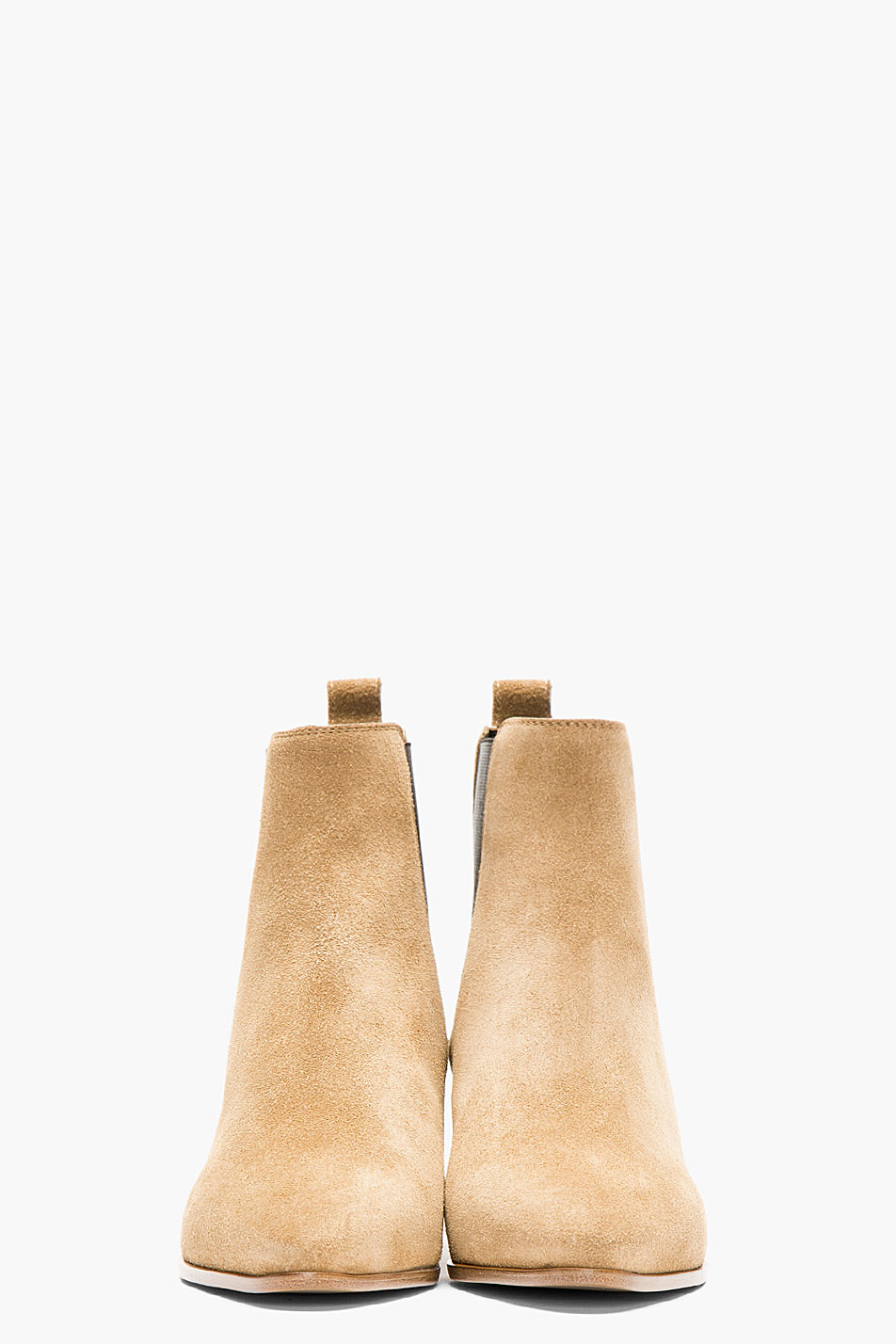 Saint Laurent Beige Suede Chelsea Boots In Natural Lyst