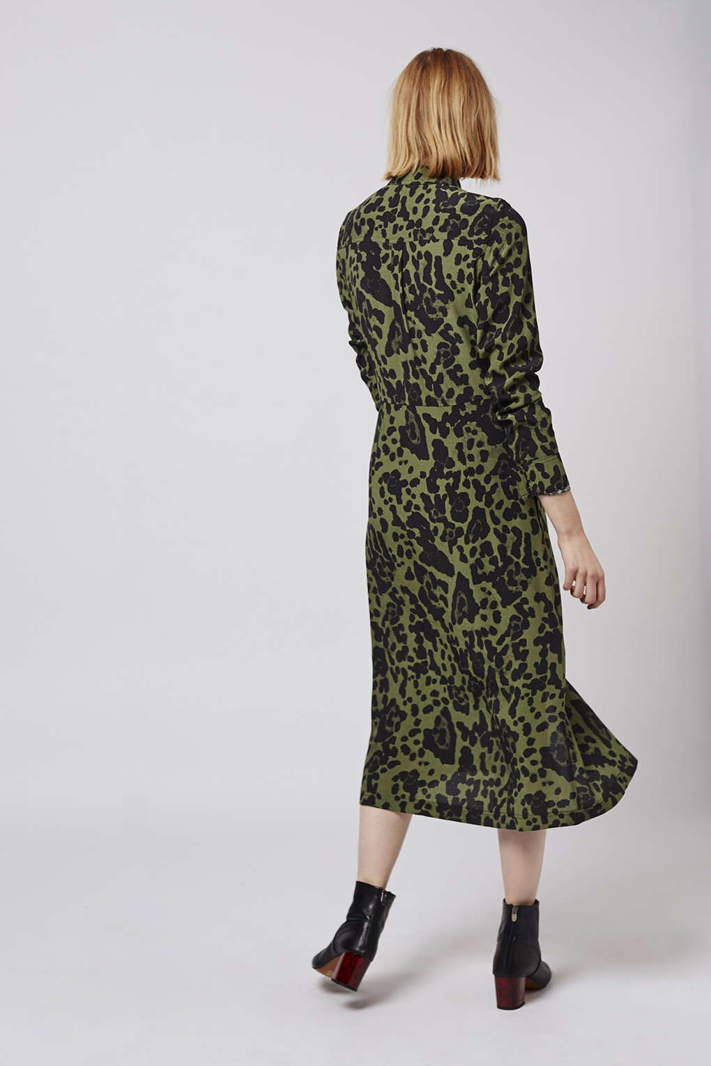 Topshop Green Leopard Print Dress ...