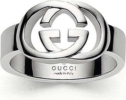 Gucci Interlocking Gg Silver Ring in Metallic - Lyst