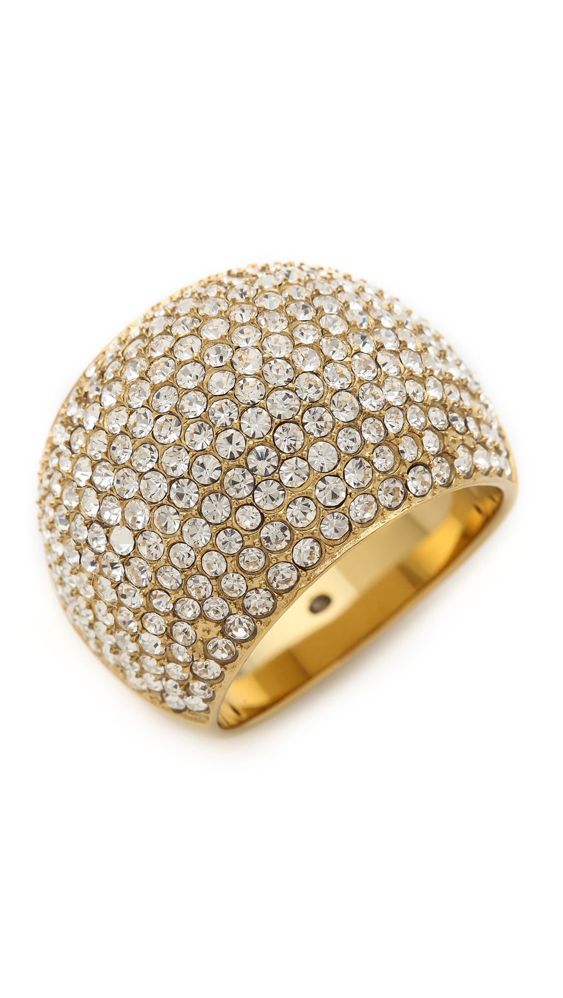 Michael Kors Pave Dome Ring - Gold/Clear in Metallic | Lyst