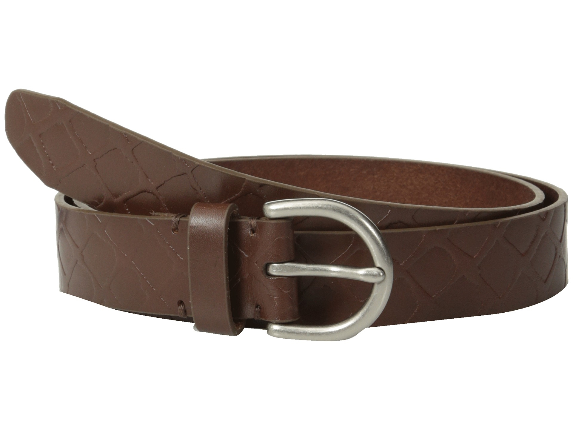 Fossil Embossed Belt in Brown Lyst