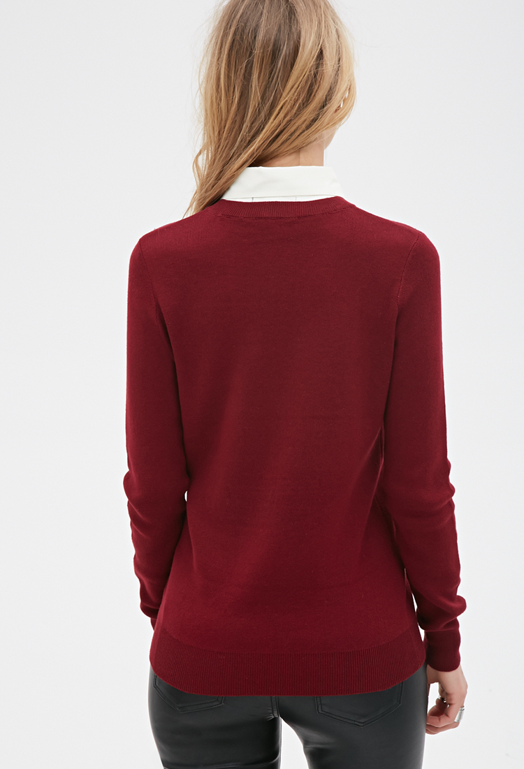 Lyst - Forever 21 Layered-collar Sweater in Purple