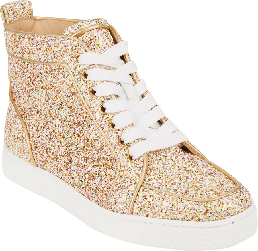 christian louboutin gold glitter sneakers christian louboutin gold glitter sneakers