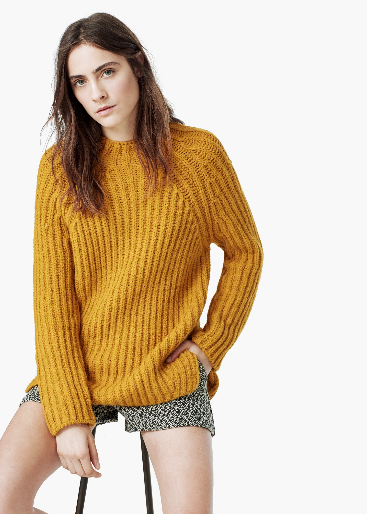 mango long knit cardigan