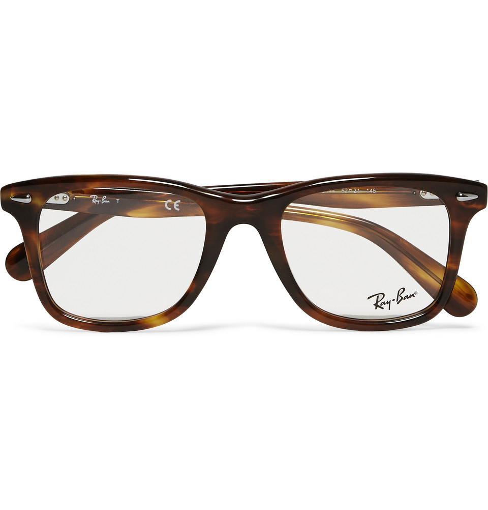 Ray-Ban Original Wayfarer Square-Frame Acetate Optical Glasses in Brown ...