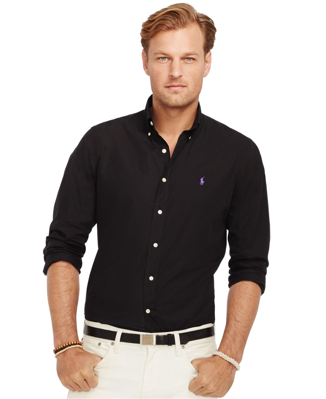 ralph lauren black poplin shirt