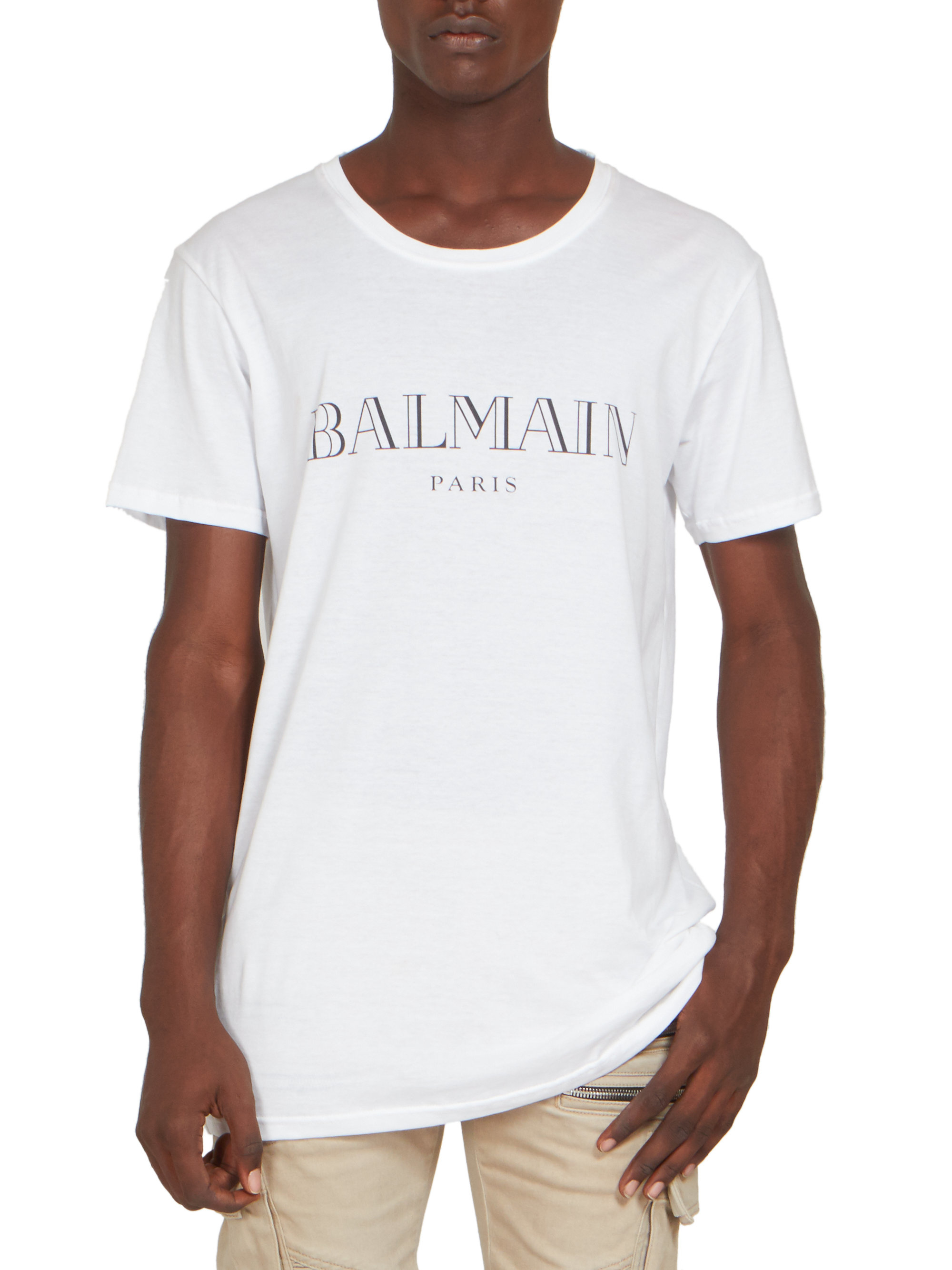 Lyst - Balmain Logo Tee in White for Men