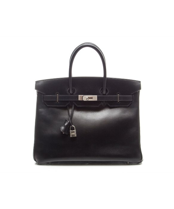 Lyst - Hermès Preowned Black Box Calf Birkin 35 Bag in Black