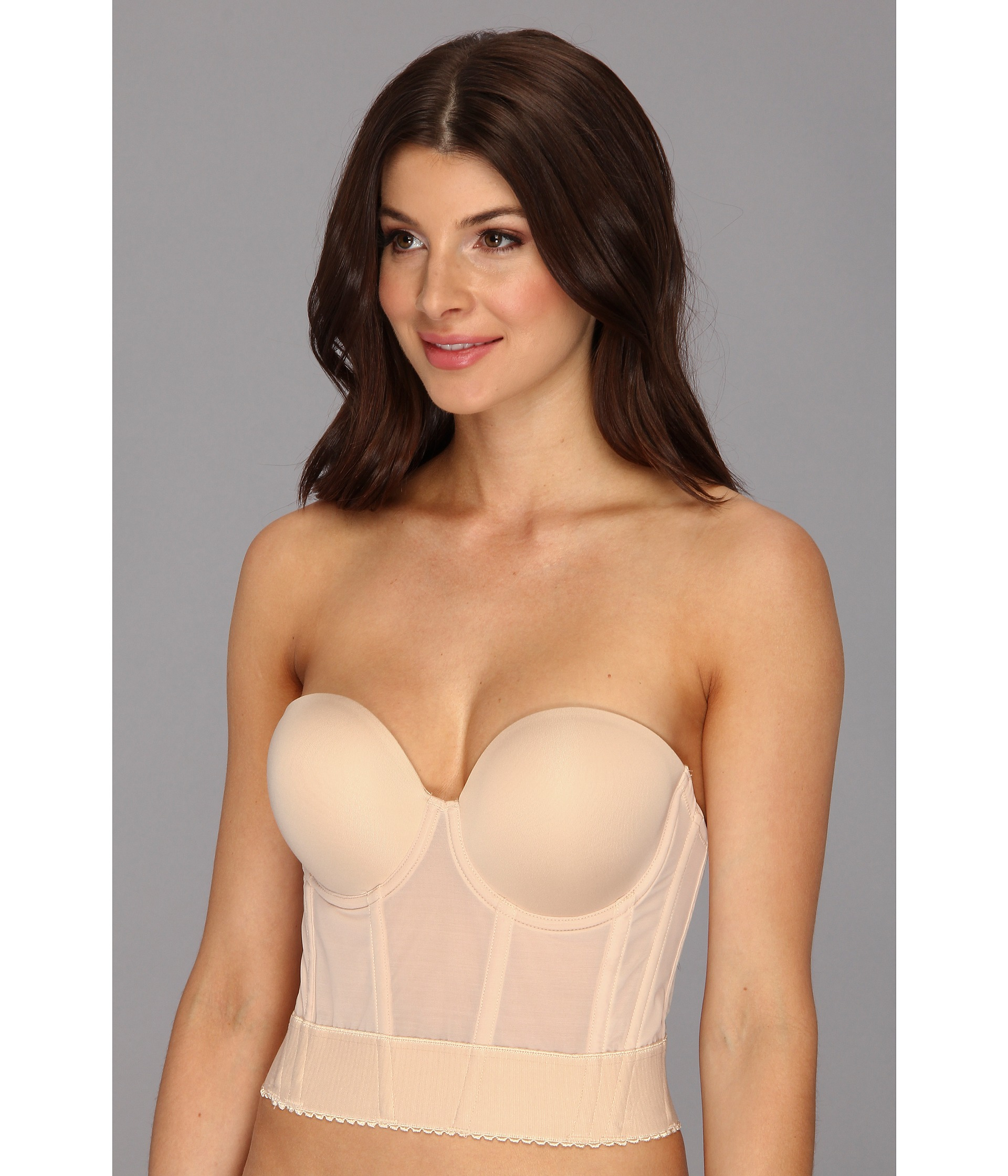 Wacoal Red Carpet Long Line Bustier Bra 859119 in Natural