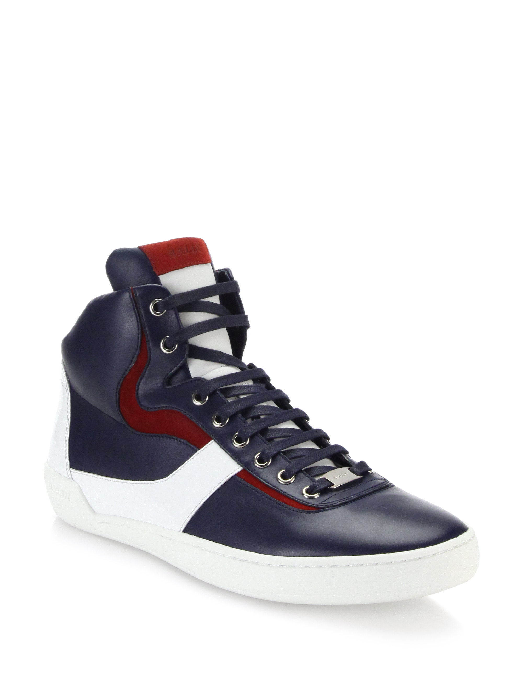 Lyst - Bally Leather High-top Sneakers in Blue for Men