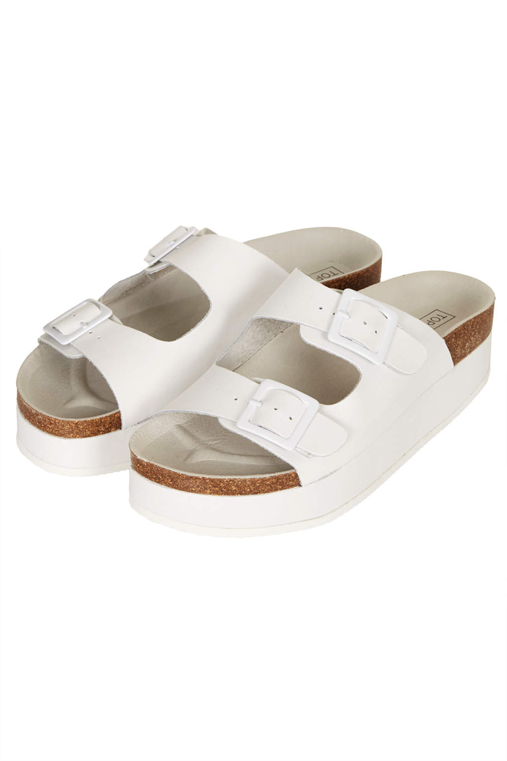 flat white platform sandals