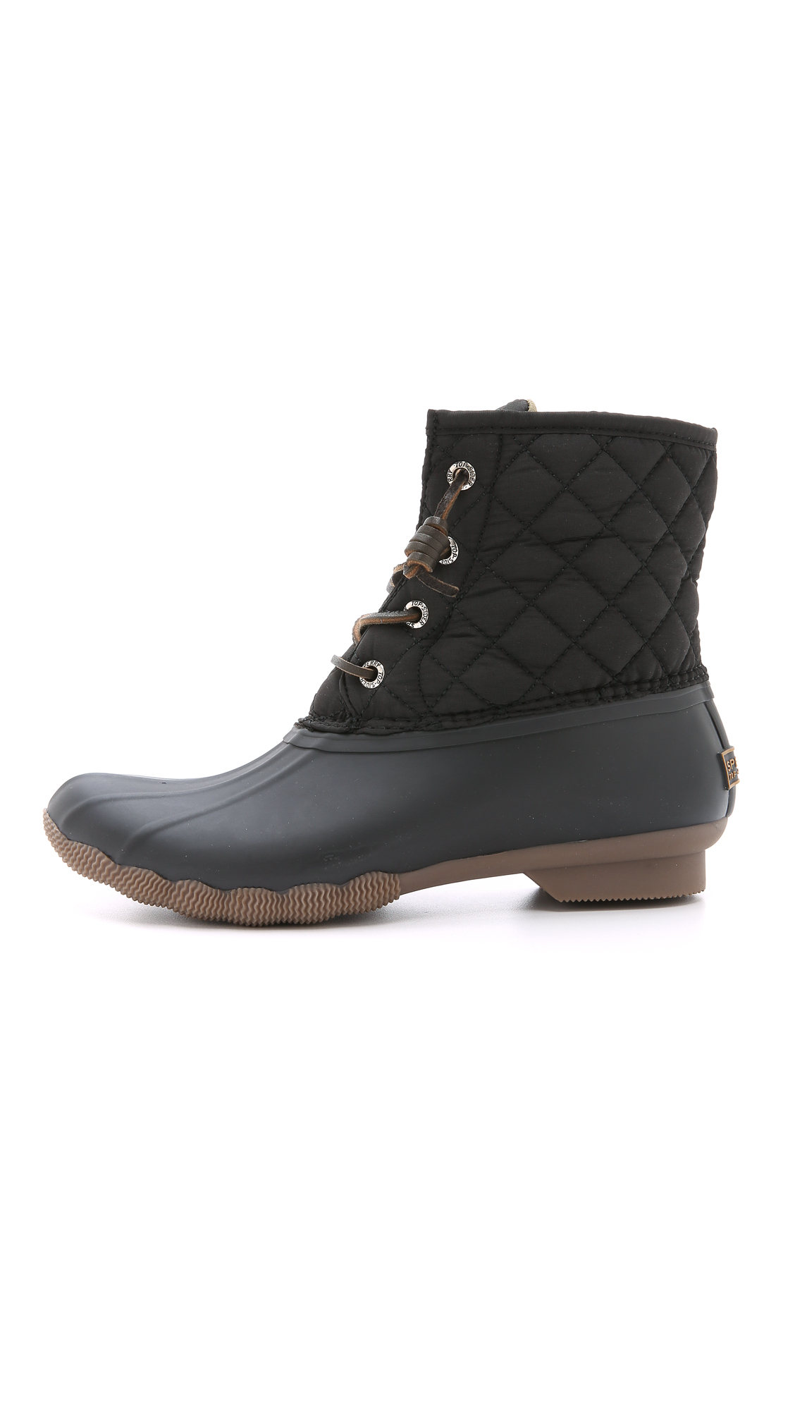 black quilted sperry duck boots