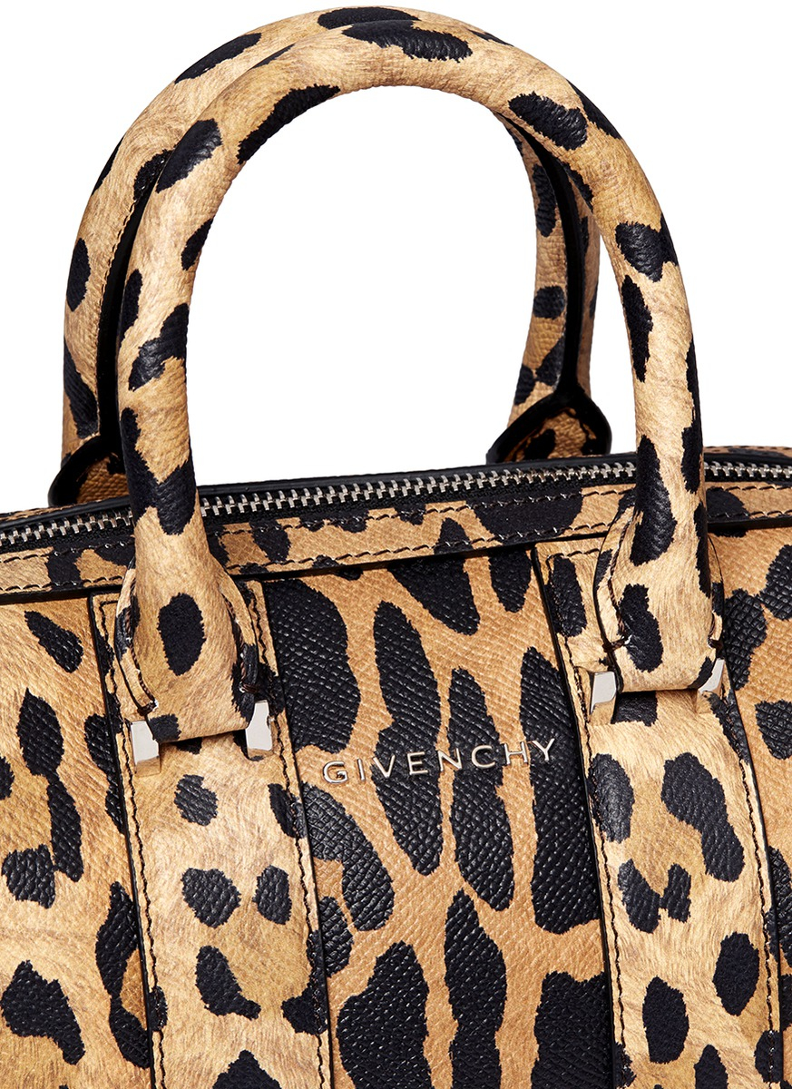 leopard print leather handbag