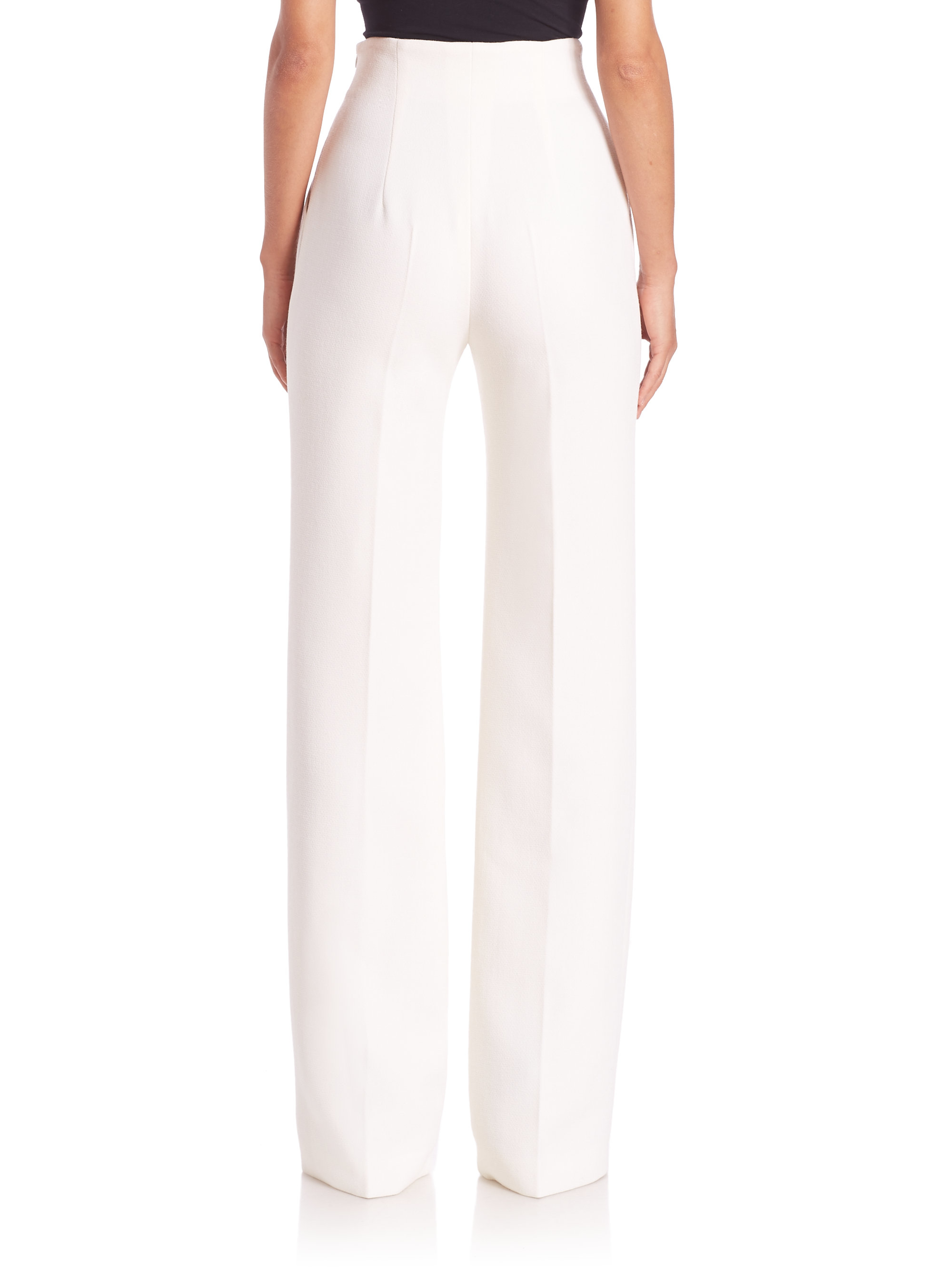 white high rise pants