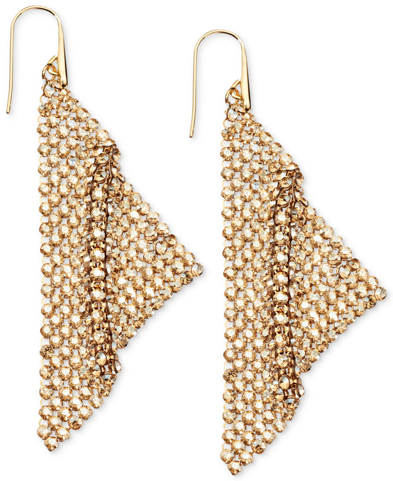 Swarovski Gold-Tone Crystal Mesh Drop Earrings in Metallic | Lyst