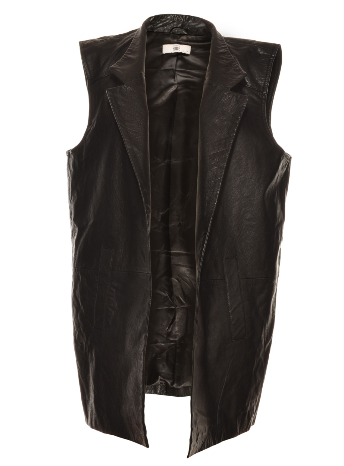 Hide The Inga Black Leather Sleeveless Jacket In Lyst Gallery