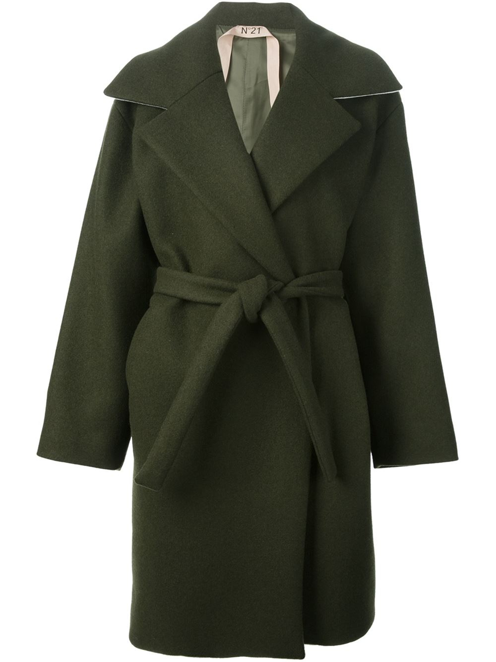 green belted coat