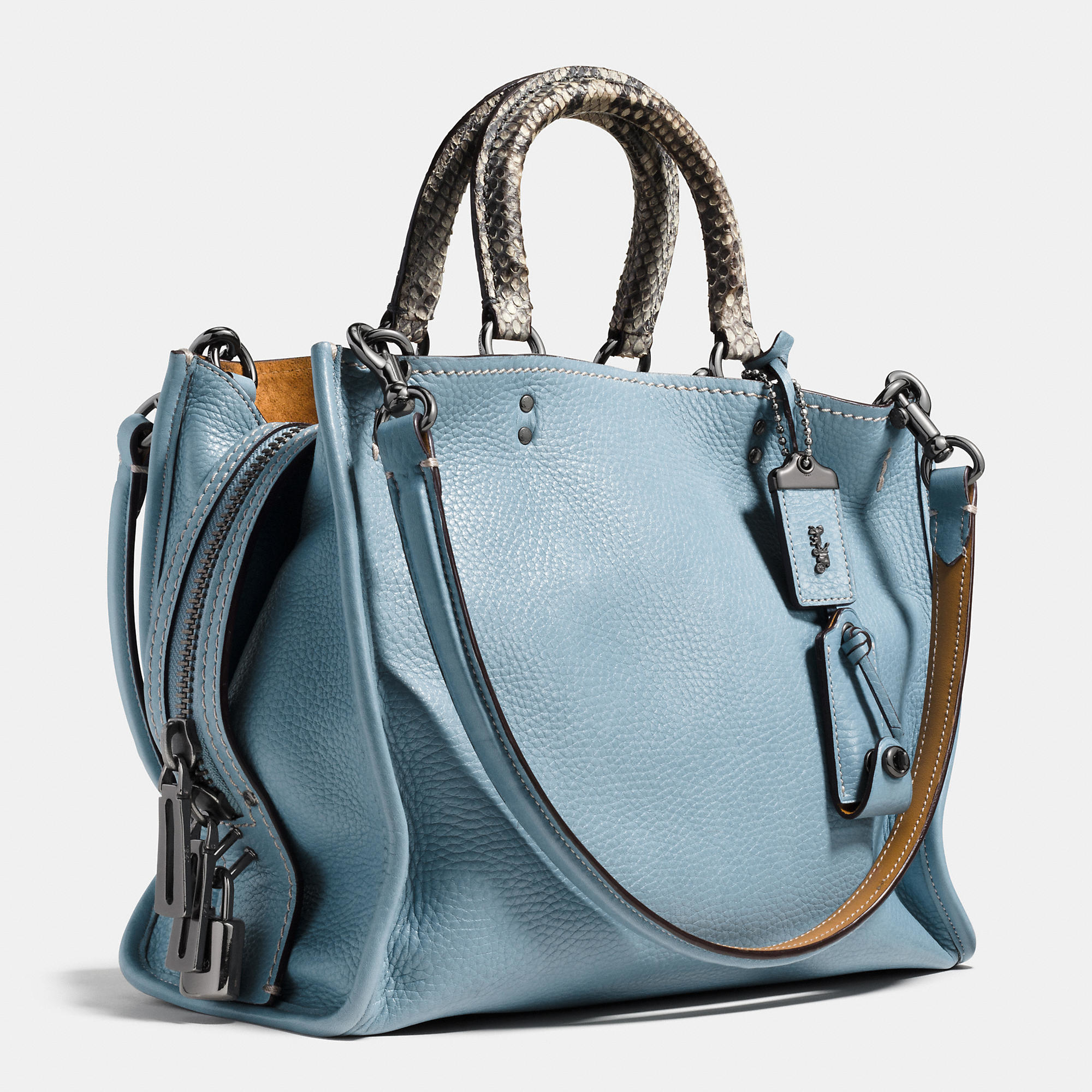 COACH Leather Rogue Bag In Colorblock Python in Blue Lyst