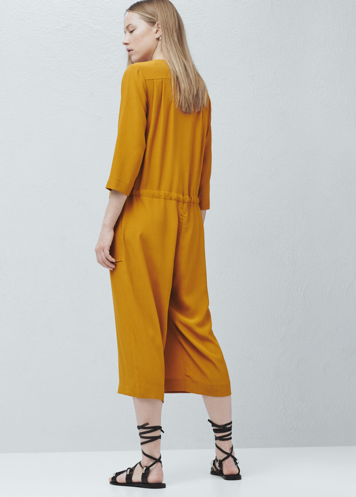 yellow flowy jumpsuit