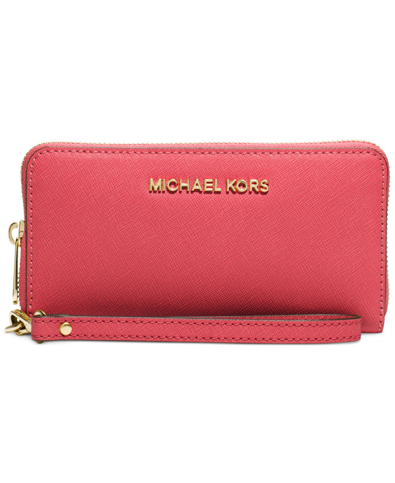 Michael Kors Michael Jet Set Travel Large Coin Multifunction Wallet in Red  - Lyst