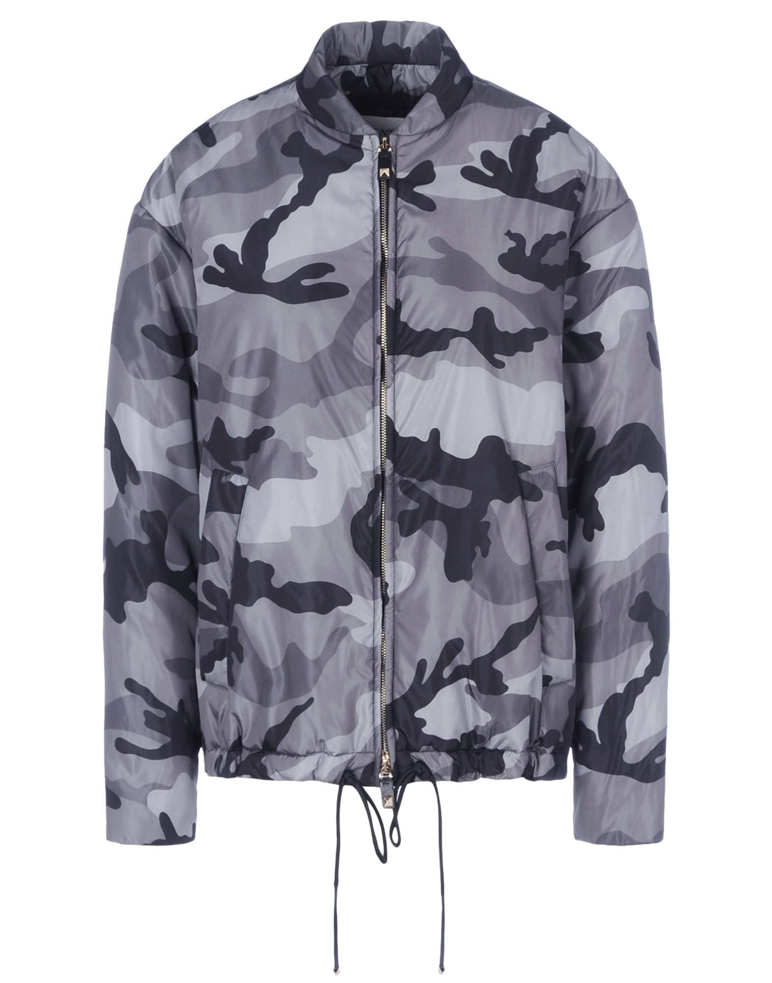 Valentino Camouflage Bomber Down Jacket in Gray | Lyst