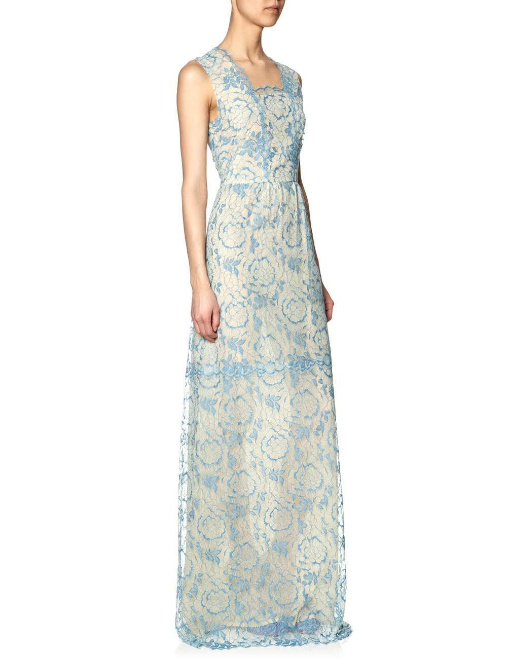 Vilshenko Powder Blue Lace Elena Dress in Blue Lyst