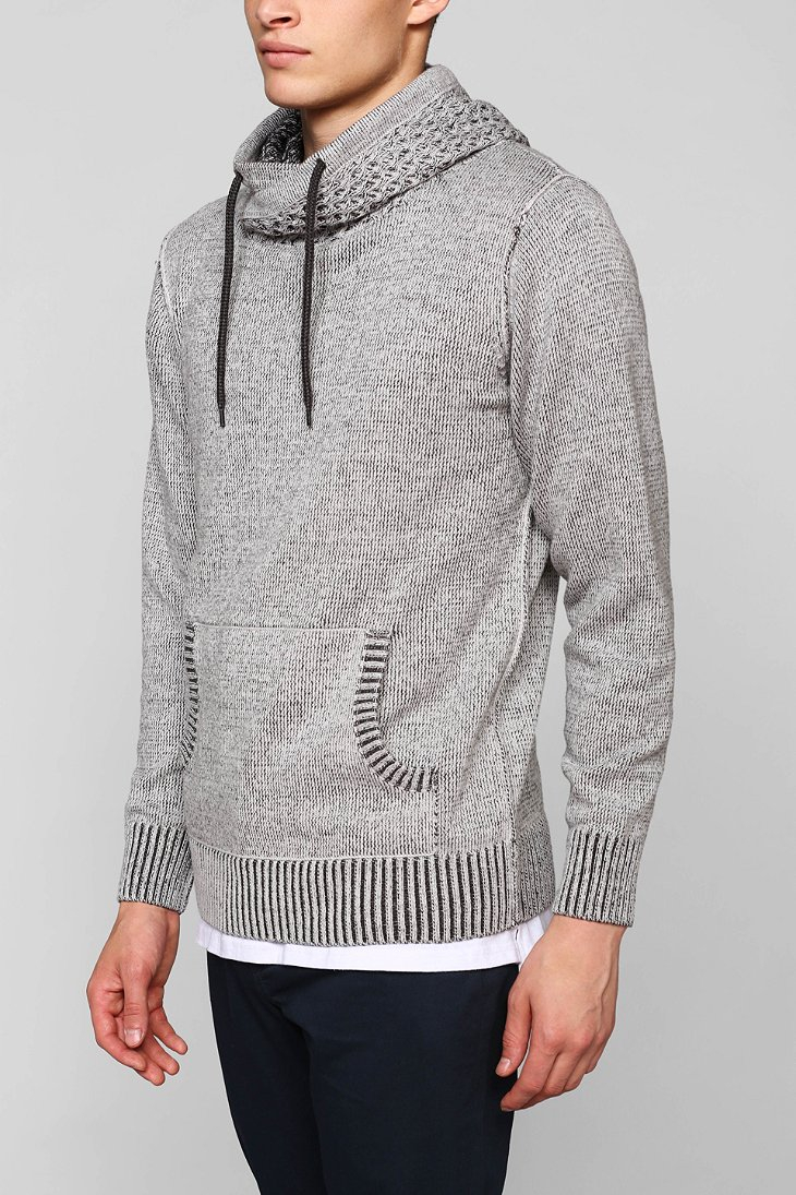 Cross-Neck Pullover Hooded Sweater 