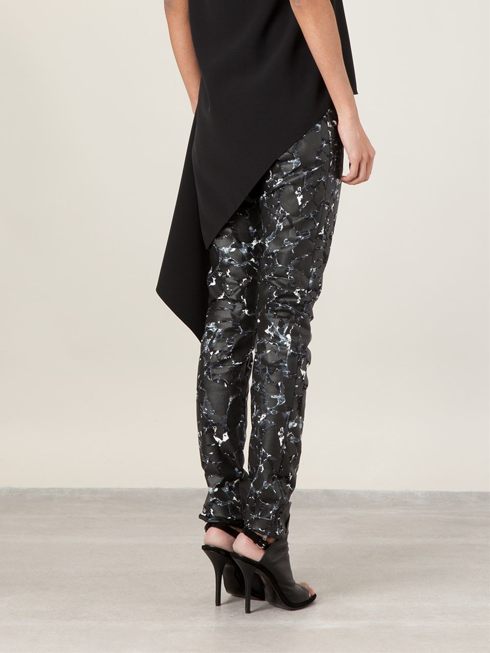 Balenciaga Marble Print Trousers in Black - Lyst