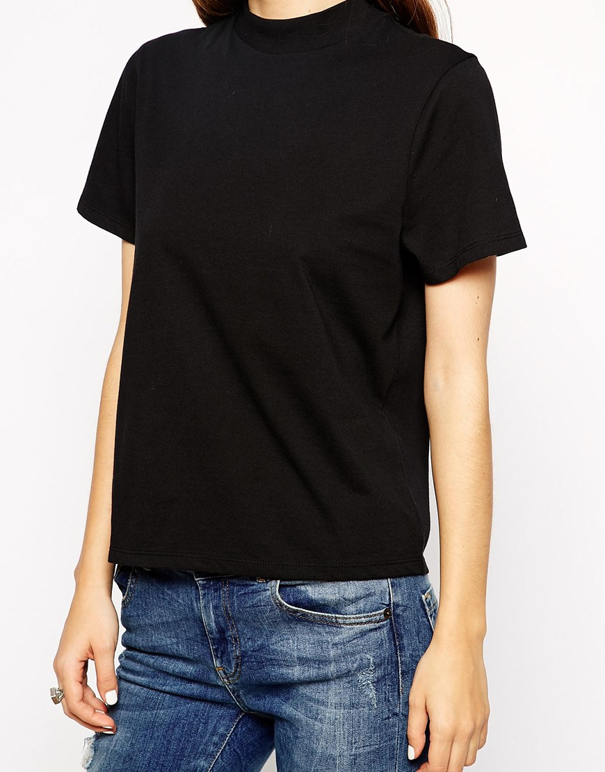 ASOS The High Neck T-shirt in White | Lyst