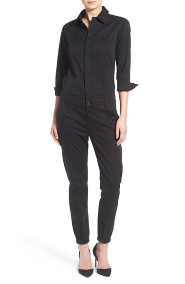 womens black utility jumpsuit